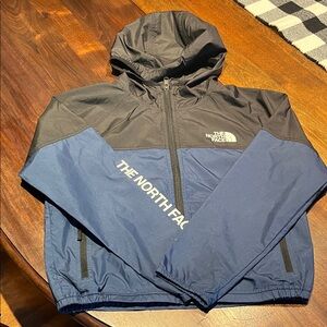 The North Face Black and Navy Windwall Windbreaker